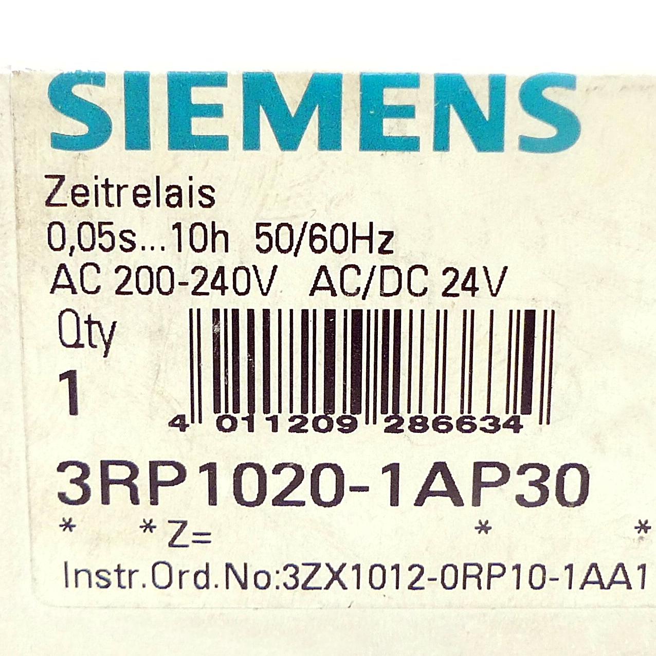 Produktfoto 2 von SIEMENS Zeitrelais 3RP1020-1AP30