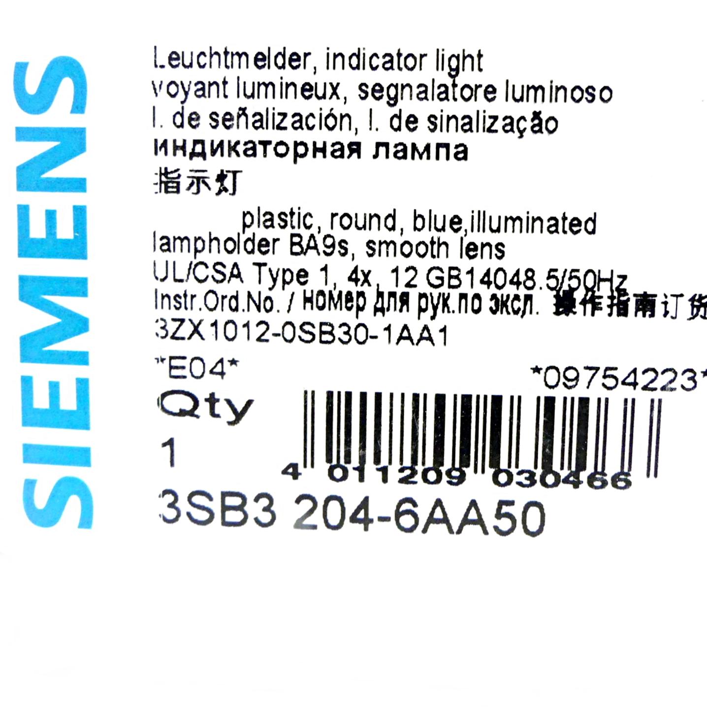 Produktfoto 3 von SIEMENS 4 Stück Leuchtmelder blau