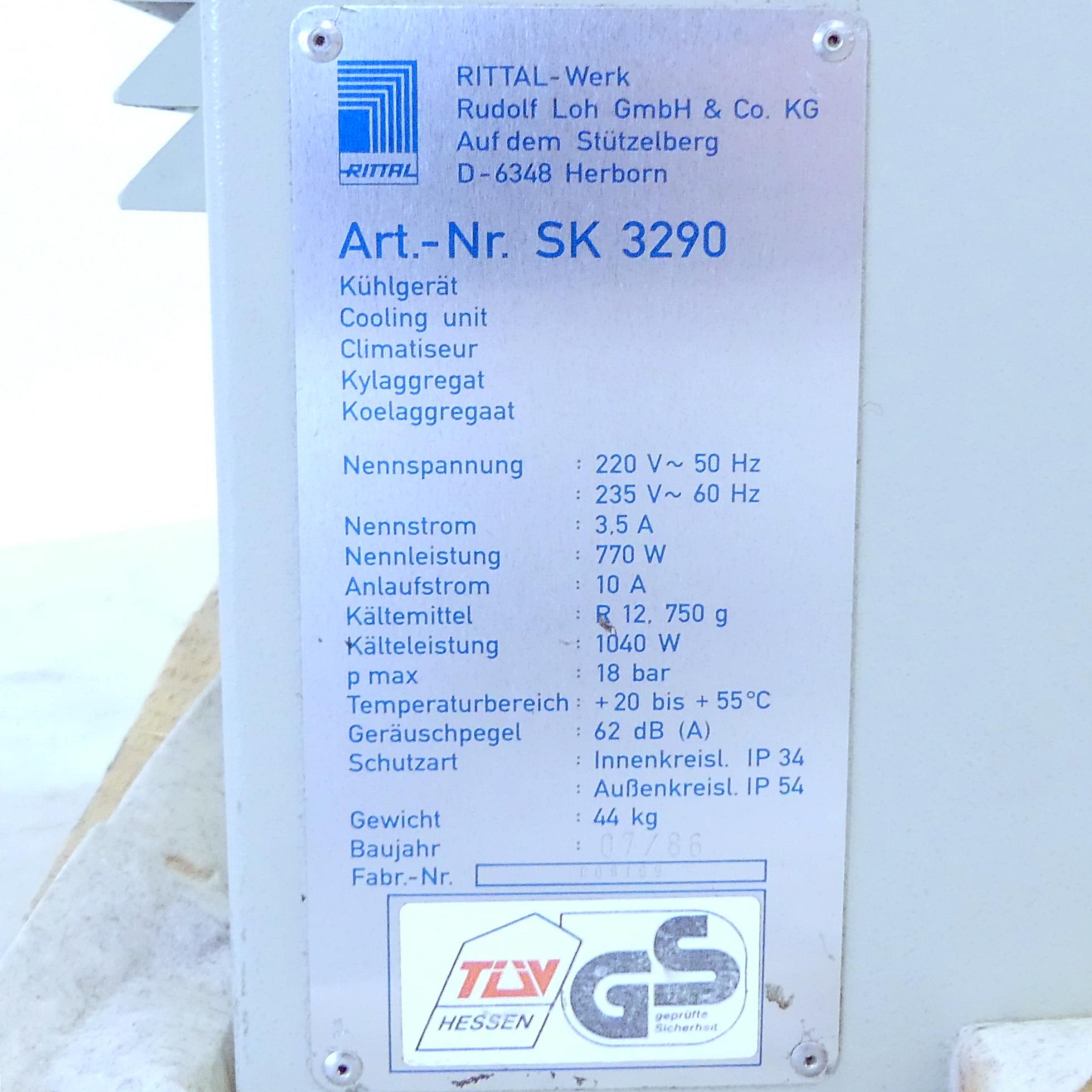Produktfoto 2 von RITTAL Kühlgerät SK 3290