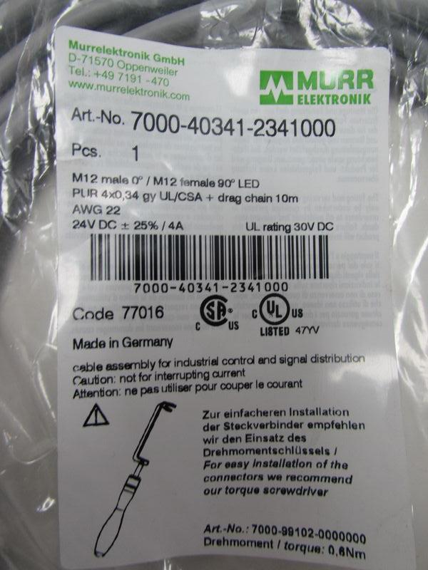 Produktfoto 2 von Murr elektronik Sensor Kabel 7000-40341-2341000 M12 male / m12 female 10 M OVP