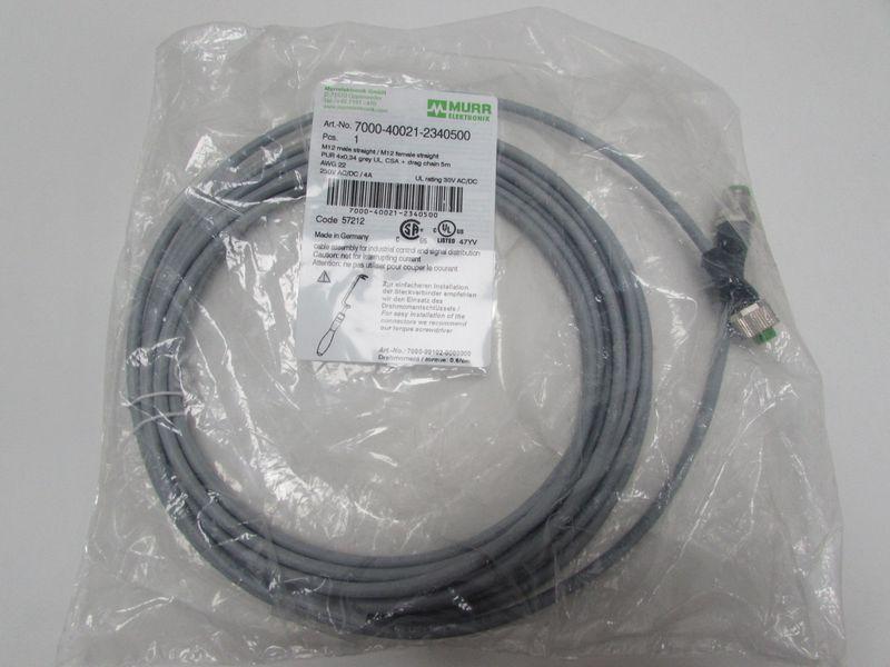 Produktfoto 1 von Murr elektronik Sensor Kabel 7000-40021-2340500 M12 male / m12 female 5 M OVP