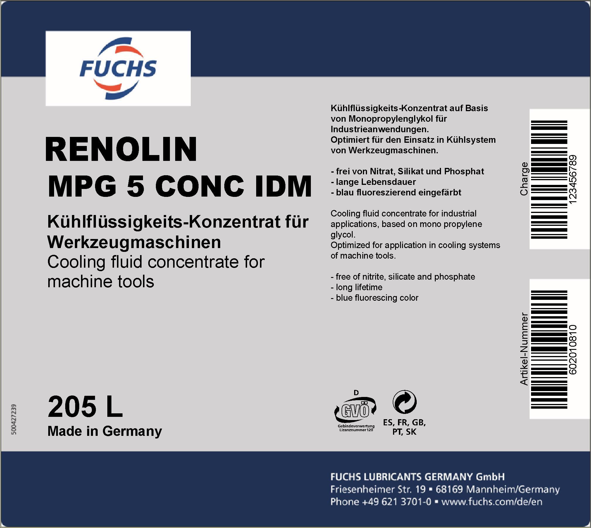 Produktfoto 2 von Kühlmittel RENOLIN MPG 5 CONC IDM