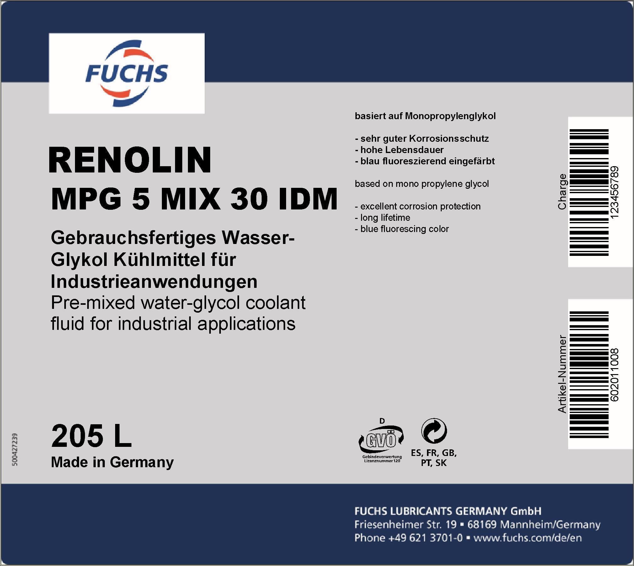 Produktfoto 2 von Kühlmittel RENOLIN MPG 5 MIX 30 IDM