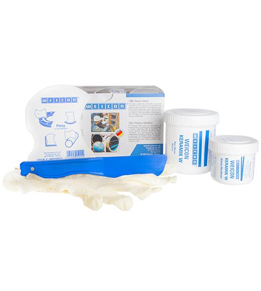 WEICON Keramik W | mineralisch gefülltes Epoxidharz-System zur Verschleißschutzbeschichtung | 200 g | weiß