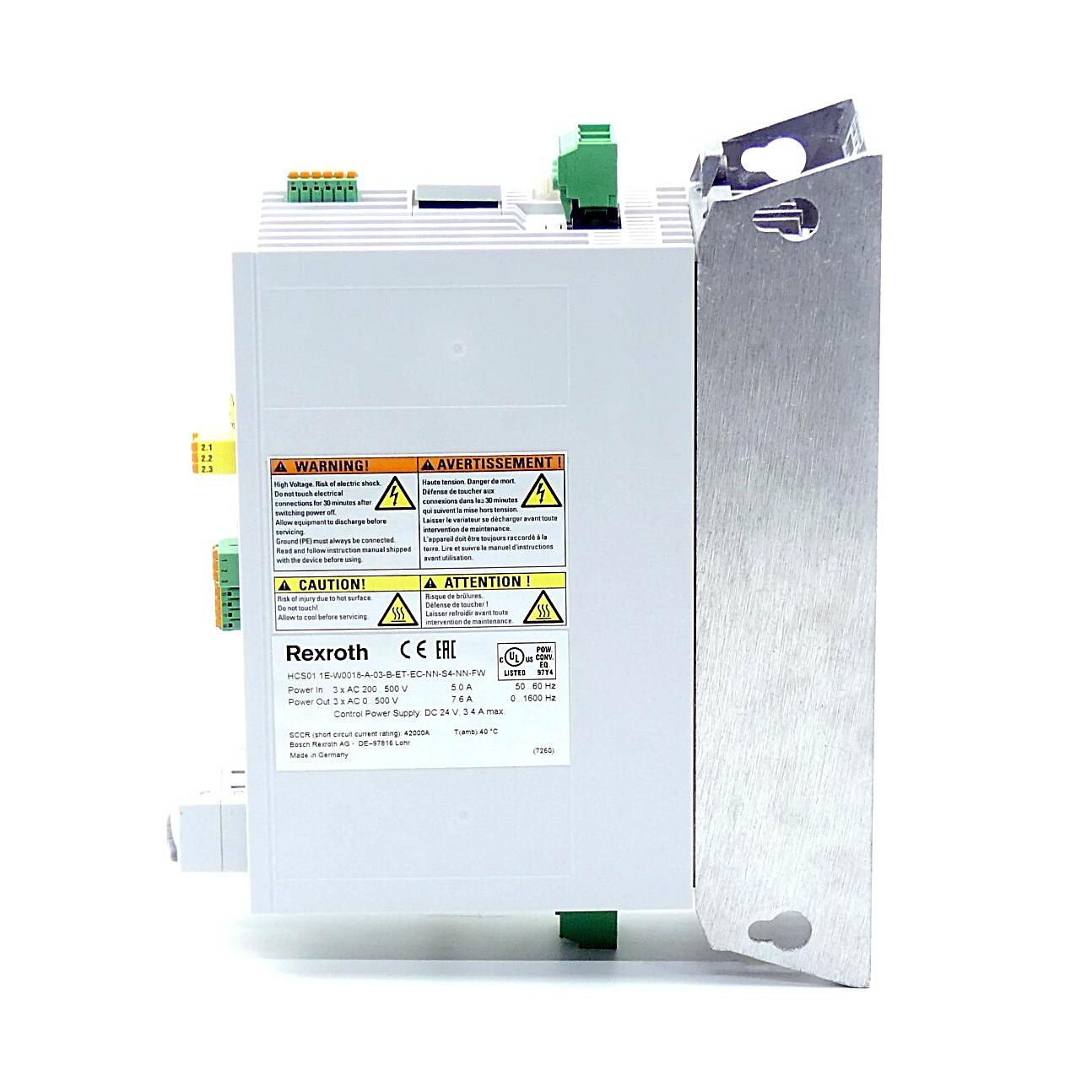 Produktfoto 5 von REXROTH IndraDrive Kompaktumrichter HCS01.1E-W0018-A-03-B-ET-EC-NN-S4-NN-FW